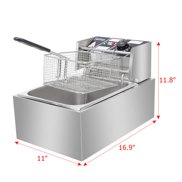 6L Stainless Steel Electric Deep Fryer – Perfect for Crispy, Golden Results at Home or Work