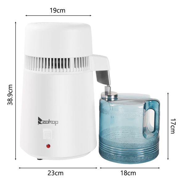 4L Countertop Water Distiller Machine – Stainless Steel Home Water Purifier for Clean Drinking Water (UK Plug)