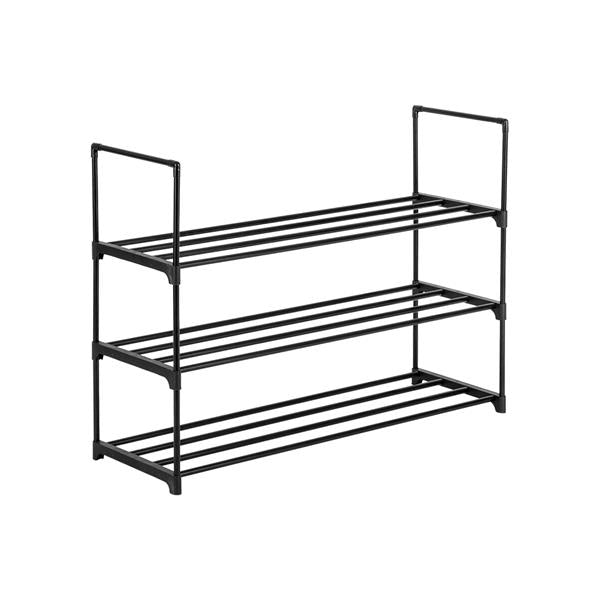 3‑Tier Shoe Rack Storage Organiser – Sturdy Shoe Shelf for Entryway, Hallway, Closet & Bedroom - Black