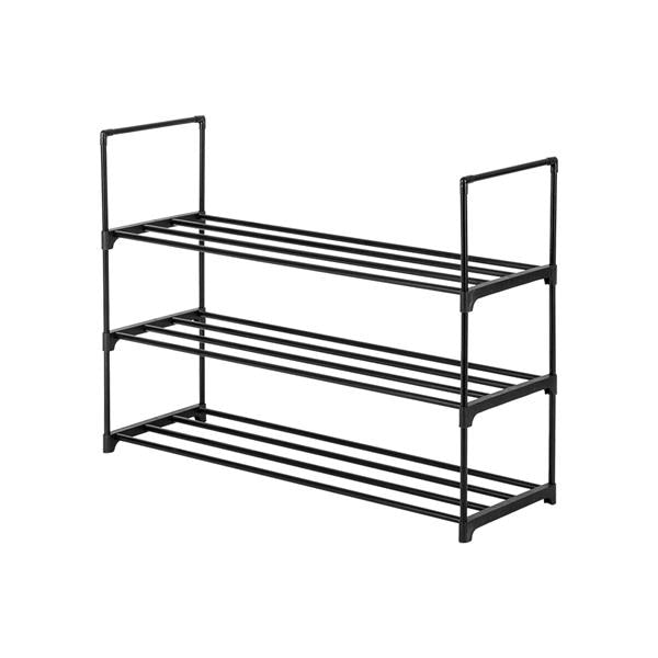 3‑Tier Shoe Rack Storage Organiser – Sturdy Shoe Shelf for Entryway, Hallway, Closet & Bedroom - Black