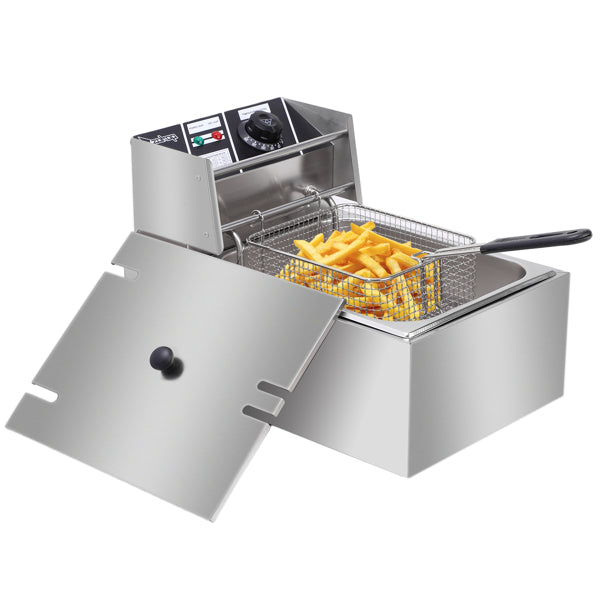 6L Stainless Steel Electric Deep Fryer – Perfect for Crispy, Golden Results at Home or Work