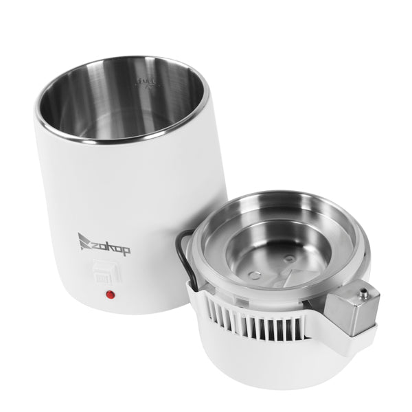 4L Countertop Water Distiller Machine – Stainless Steel Home Water Purifier for Clean Drinking Water (UK Plug)