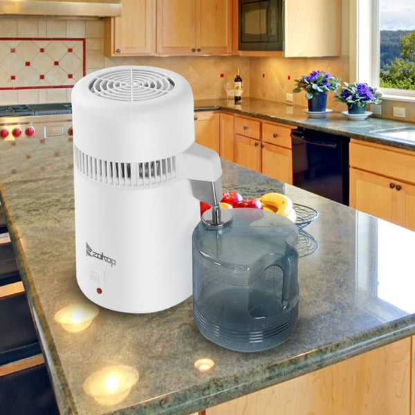 4L Countertop Water Distiller Machine – Stainless Steel Home Water Purifier for Clean Drinking Water (UK Plug)
