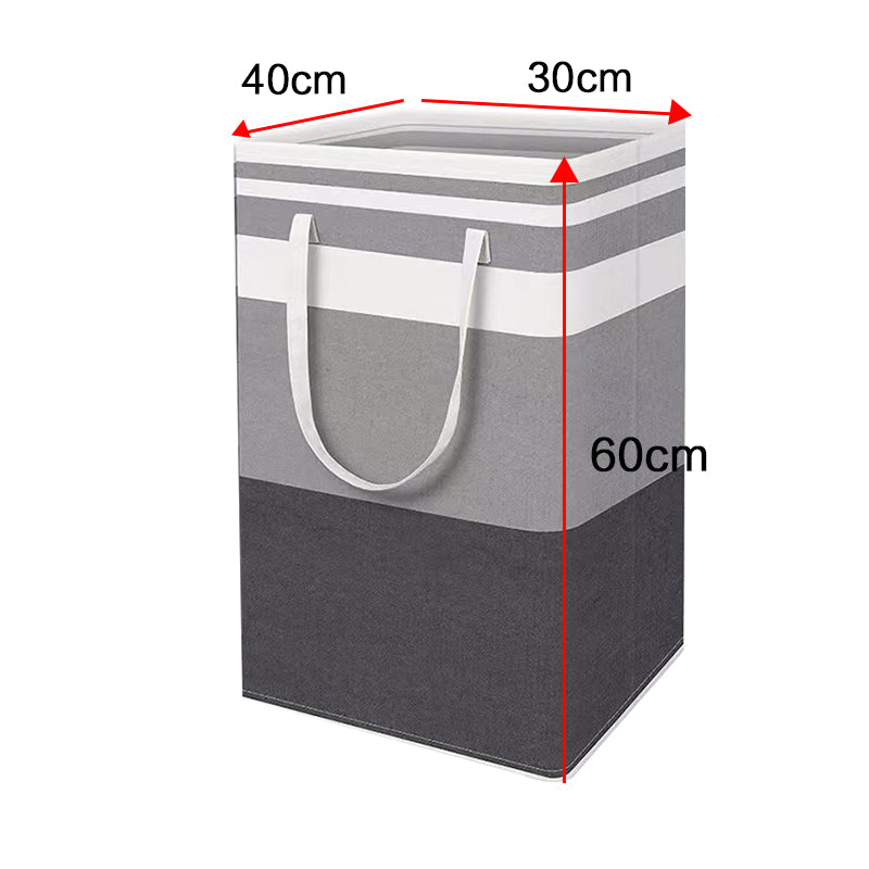 2 Pack 75L Folding Laundry Hampers - Grey Storage Baskets with Handles for Clothes - Toys & Towels