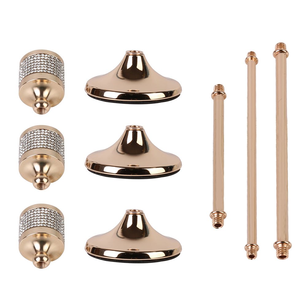 Set of 3 Gold Metal Taper Candle Holders – Elegant Decorative Candlestick Set for Fireplace - Mantel - Wedding & Dining Table